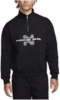 Nike SB Alphabet Half-Zip Pullover Sweatshirt Black Unisex Casual FB8563-010 Nike SB Alphabet Half-Zip Pullover Sweatshirt Black Unisex Casual FB8563-010