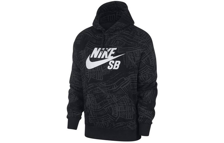 Nike SB Black Skateboarding Fleece Pullover Hoodie CK5125-010