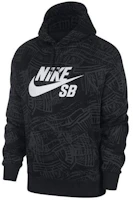 Nike SB Black Skateboarding Fleece Pullover Hoodie CK5125-010 Nike SB Black Skateboarding Fleece Pullover Hoodie CK5125-010