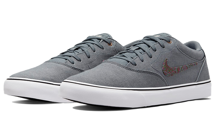 Lookbook Nike SB Chron 2 Canvas Premium 'Cool Grey Sangria' Lelaki Perempuan Kasual Kelabu DM3513-002