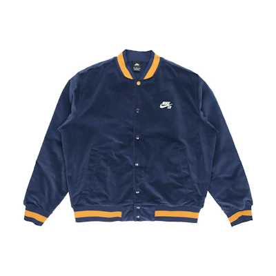 Nike SB Corduroy Skateboarding Logo Jacket Navy Blue CK5445-410