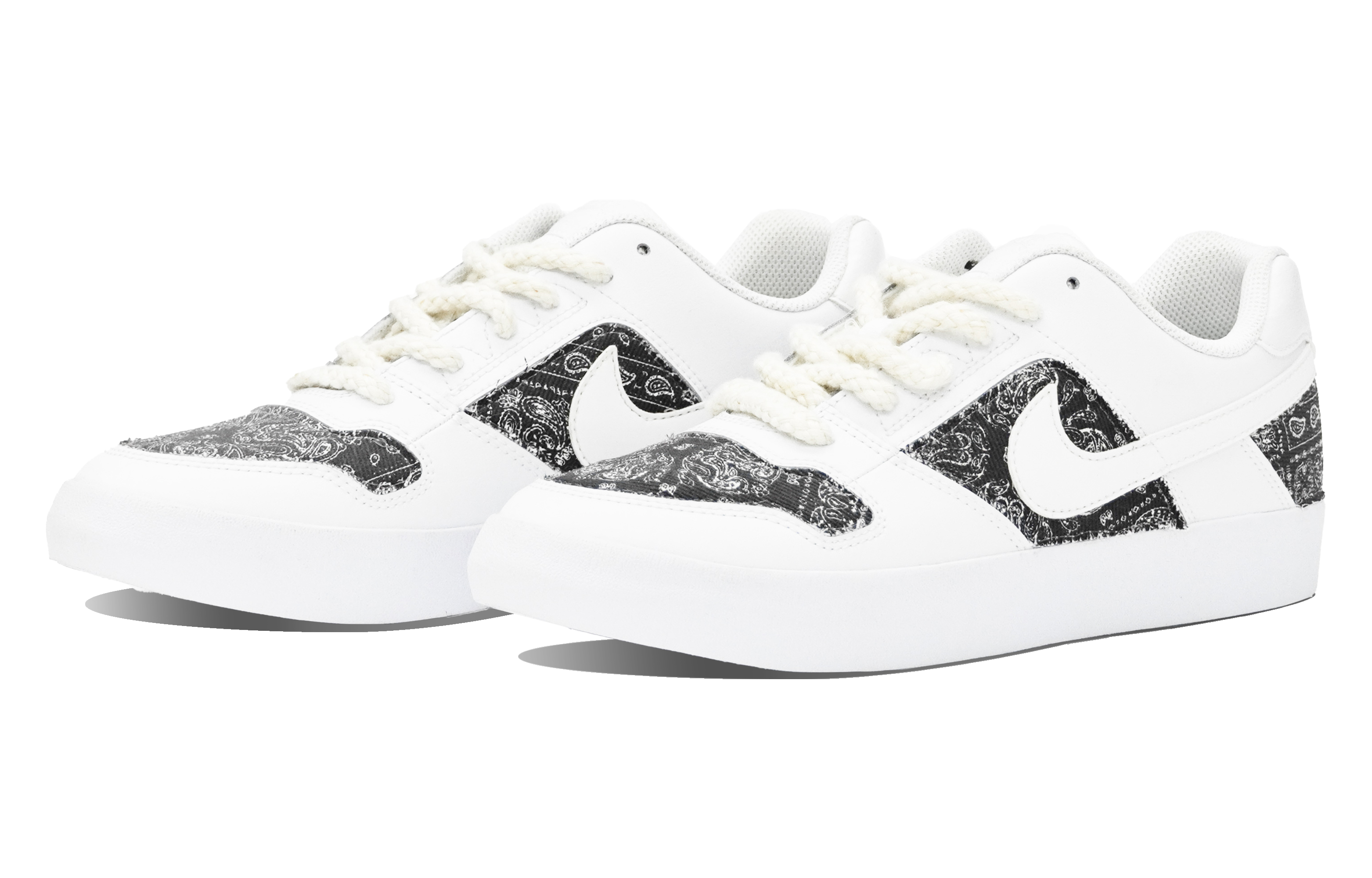 Shop 【定制球鞋】Nike SB Delta ABLOODING 不規則腰果花 縫紉 防滑耐磨 低幫 板鞋 男女同款 黑色