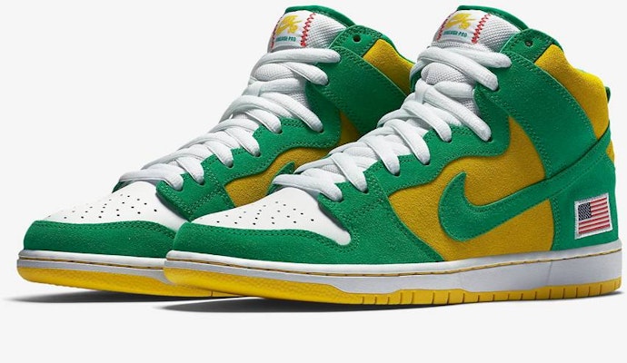 Nike SB Dunk High 'Oakland Athletics' 305050-337 Shop Nike SB Dunk High 'Oakland Athletics' 305050-337