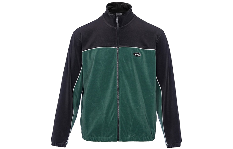 Nike SB Green Velour Logo Color-Block Skateboard Jacket DD0574-333