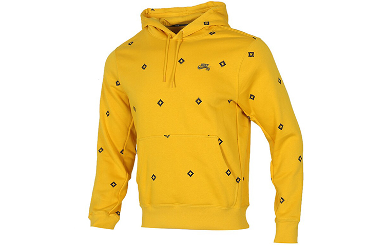 Nike SB Icon Fleece Printed Skate Hoodie Yellow BV0881-743
