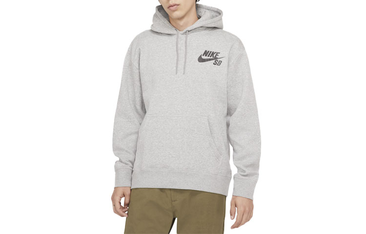 Nike SB Icon Logo Pullover Hoodie Dark Heather Gray CW7065-063