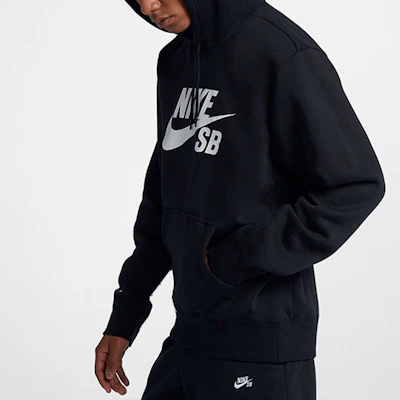 Nike SB Icon Pullover Hoodie Skateboard Gaya Retro Hitam AJ9734-010 Details for Nike SB Icon Pullover Hoodie Skateboard Gaya Retro Hitam AJ9734-010