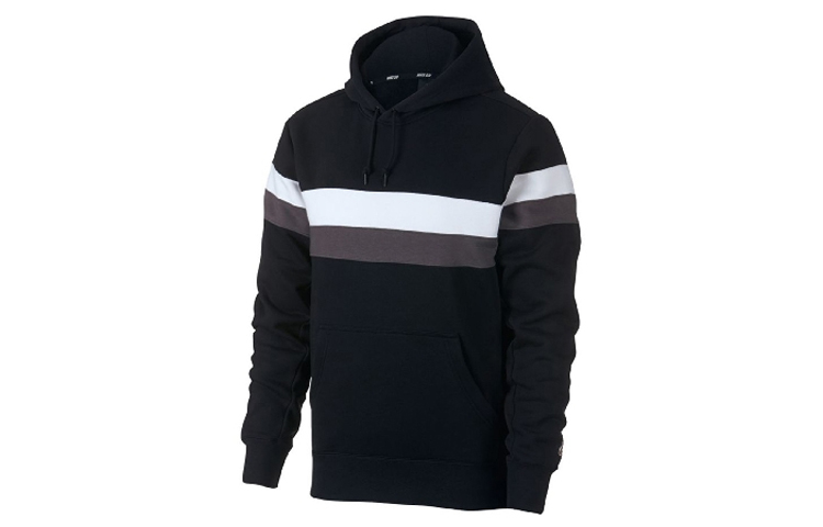 Nike SB Icon Striped Retro Skateboard Hoodie Black - AJ9744-010