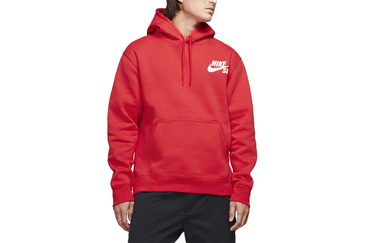 Nike SB Icon University Red Logo Pullover Hoodie Sweatshirt CW7065-657