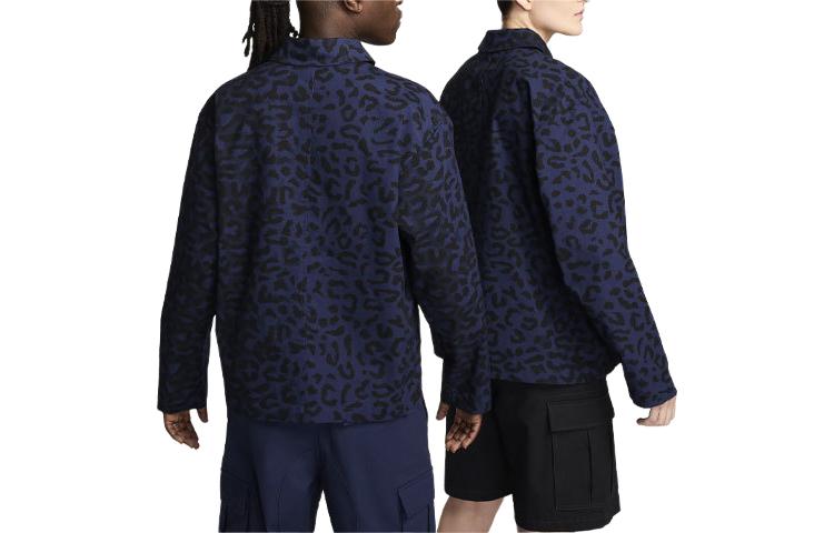 Nike SB Leopard Print Embroidered Workwear Jacket Navy Blue Unisex FN2592-410 圖 3