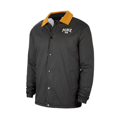 Nike SB Logo Printed Fleece Corduroy Collar Colorblock Skate Jacket Black Men CK5447-010