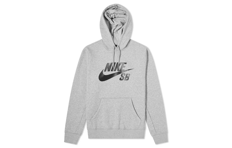 Nike SB Logo Pullover Hoodie Gray - AJ9733-063