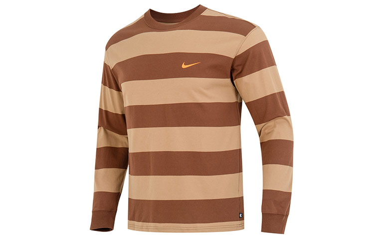 Nike SB Long Sleeve Stripe Tee Brown Casual Pullover DV9147-259