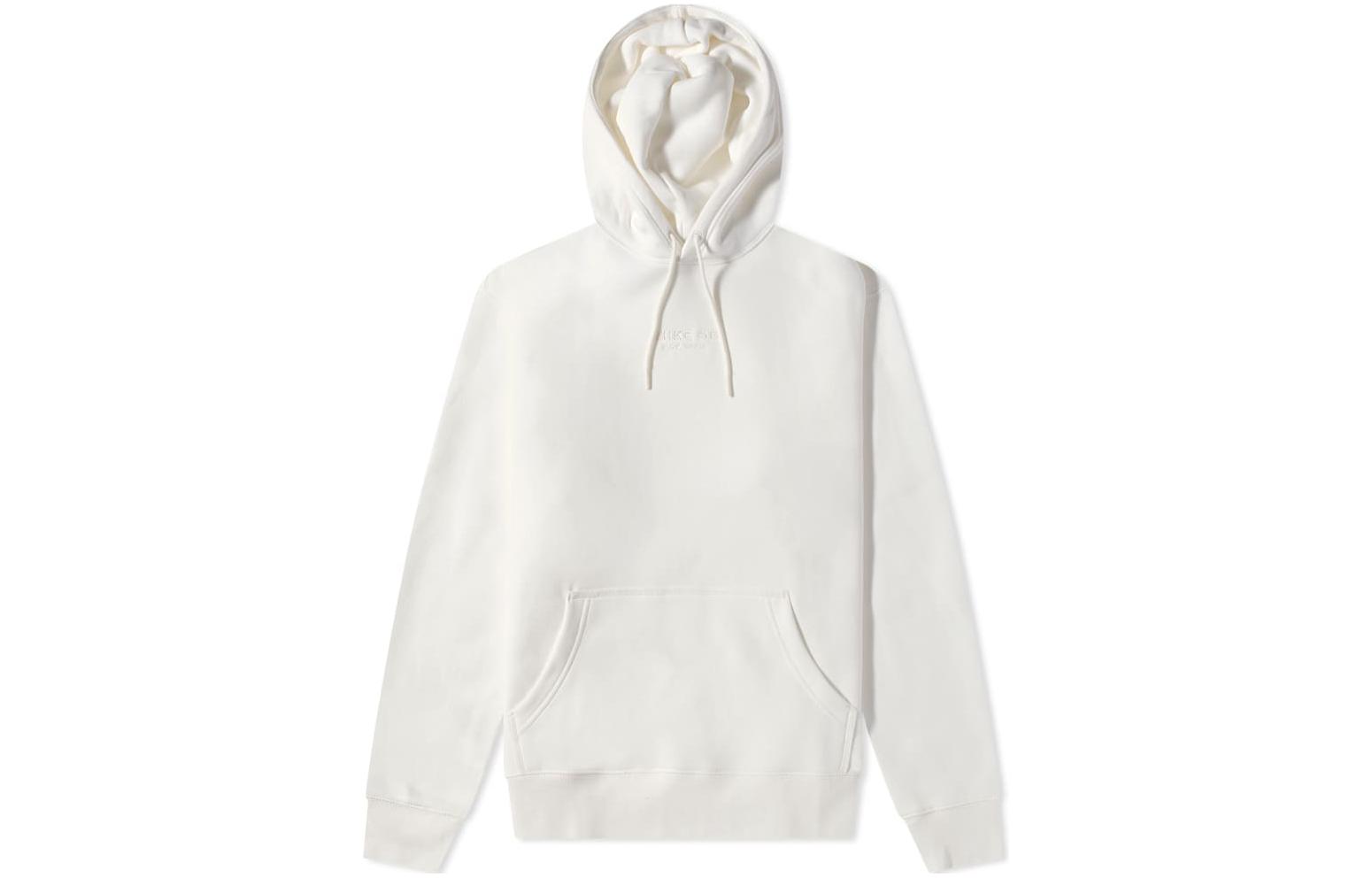Nike SB Luxury Popover White Hoodie Long Sleeve with Logo Embroidery DA4264-133