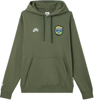 Nike SB Pattern Hoodie Olive Green Unisex Pullover Long Sleeve FZ4099-222 Nike SB Pattern Hoodie Olive Green Unisex Pullover Long Sleeve FZ4099-222