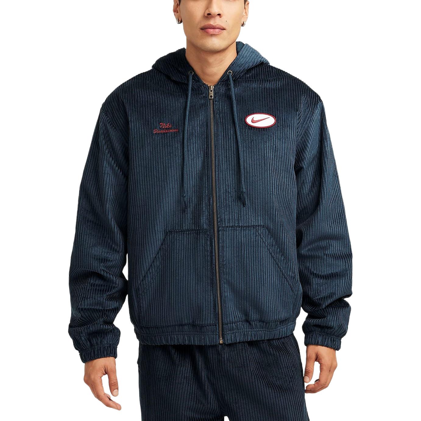 Nike SB Retro Corduroy Hoodie Jacket Men Deep Navy/Royal Blue FV7394-478