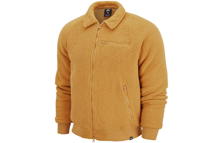 Nike SB Sherpa Fleece Zip-Up Skate Jacket Yellow - DM0873-712