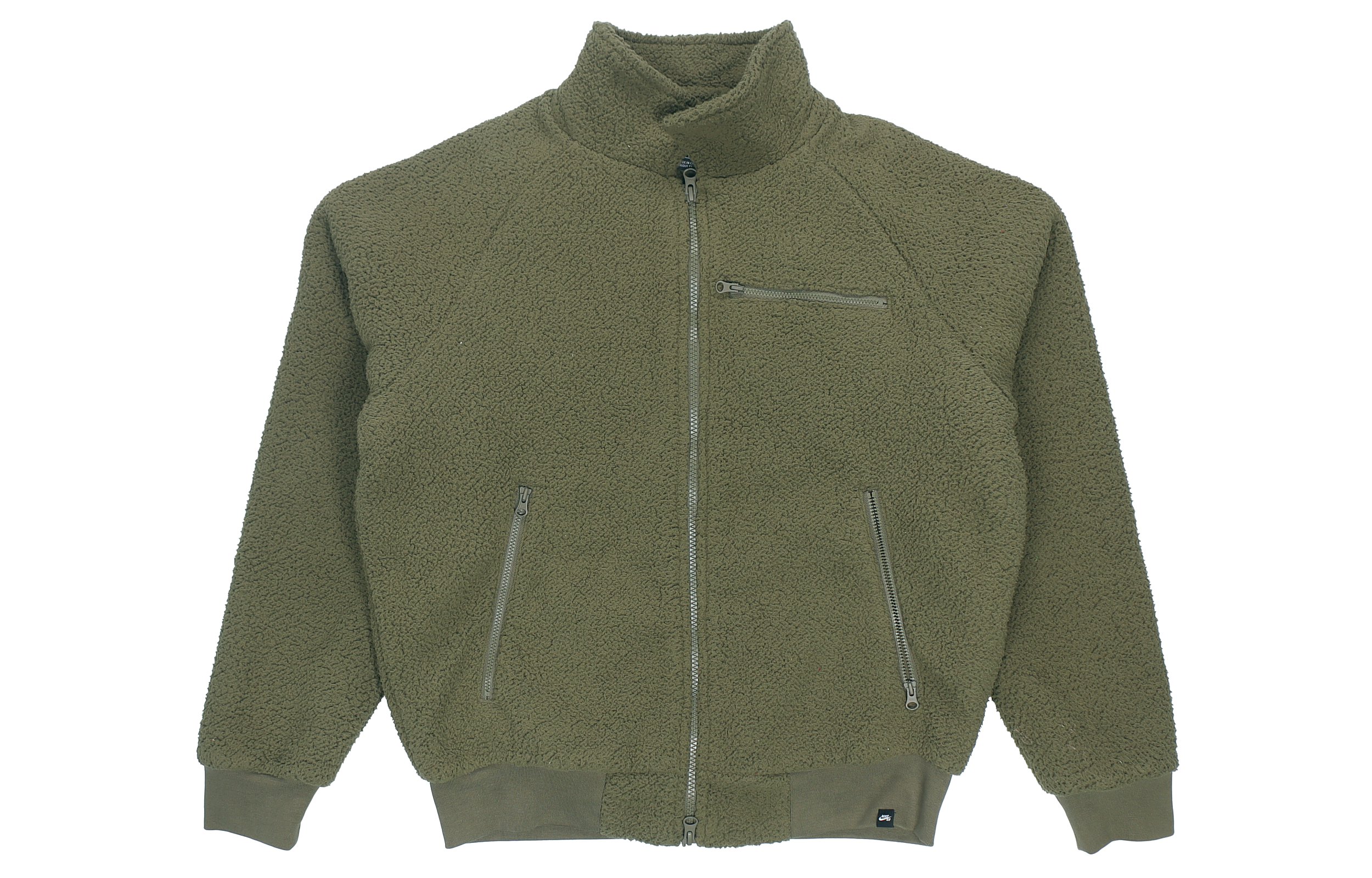Nike SB Sherpa Green Skateboarding Jacket Casual Zip-Up with Collar DM0873-222