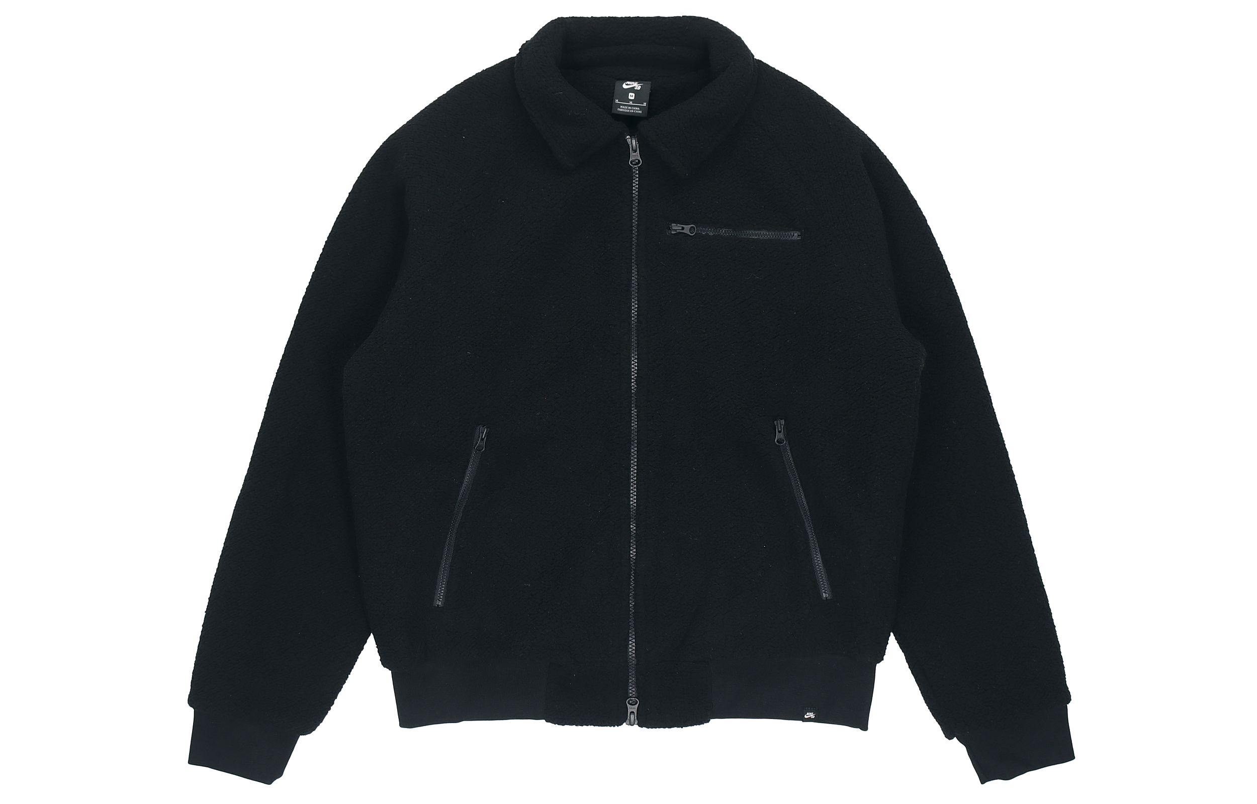 Nike SB Sherpa Zip-Up Skateboarding Jacket Black DM0873-010