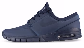 Nike SB Skateboard Stefan Janoski Max Leather Obsidian 'Black White' 685299-401YC Nike SB Skateboard Stefan Janoski Max Leather Obsidian 'Black White' 685299-401YC