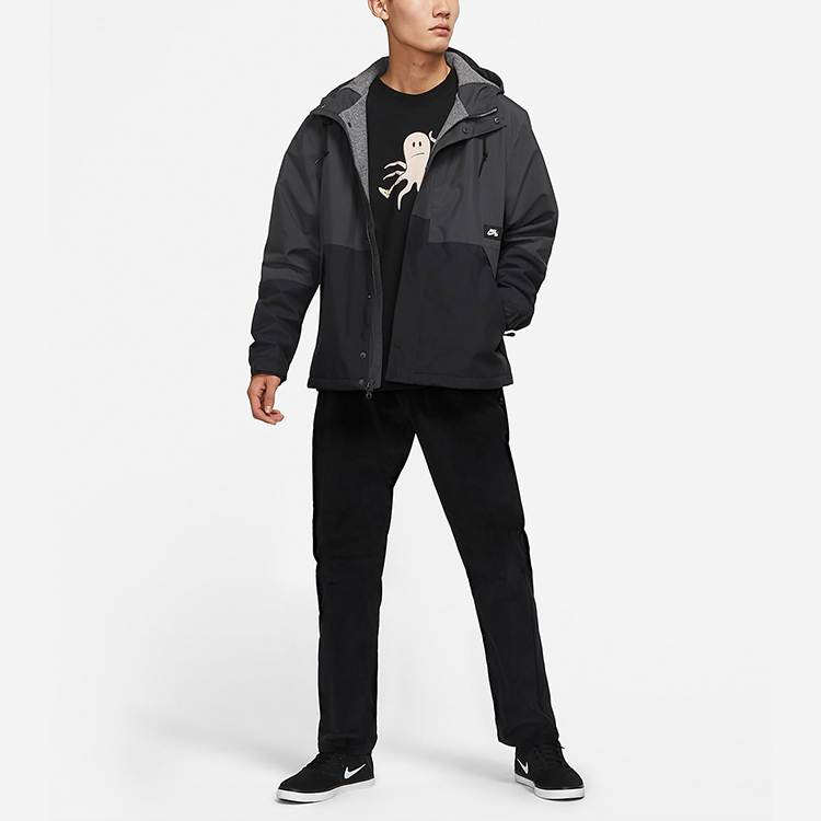 Shop Nike SB Storm-FIT Hoodie Jaket Fleece Hitam Unisex Musim Dingin DH2626-060