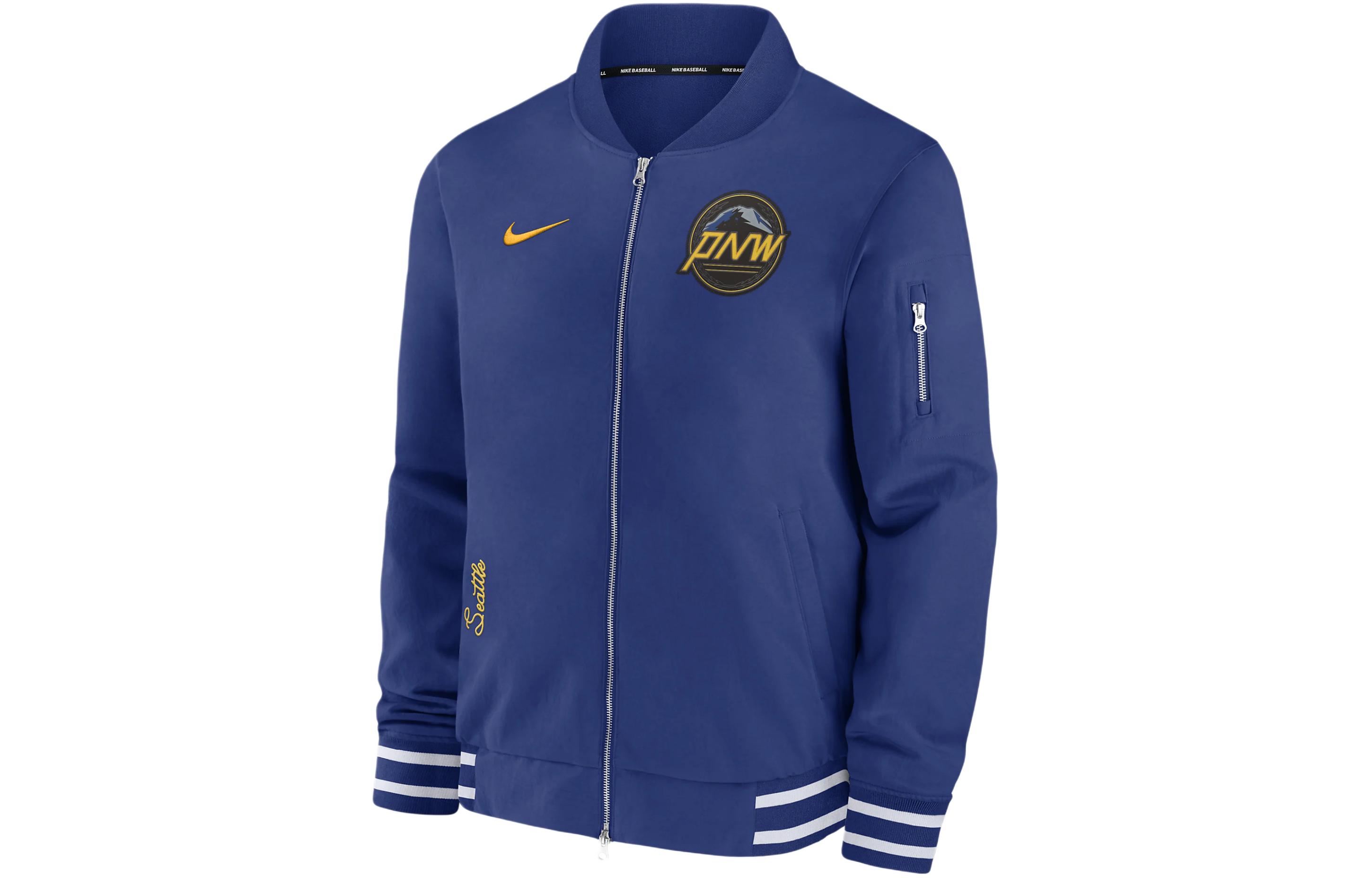 Nike Seattle Mariners Authentic Collection Colorblock Jacket Blue 015D03AVMVR-ZHD