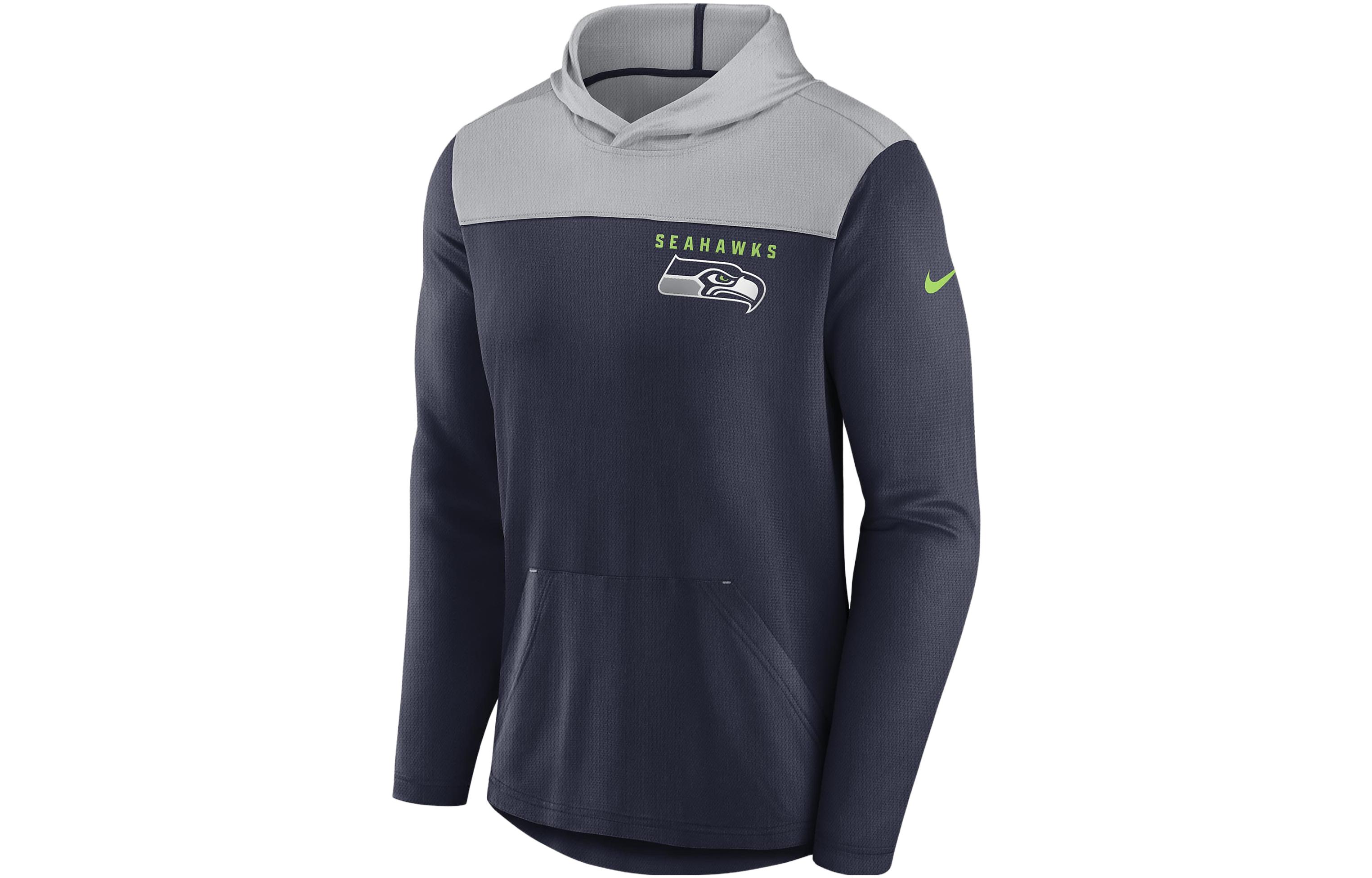 Nike Seattle Seahawks NFL Pullover Hoodie Navy Blue Letter Print 00C0447M78-05H