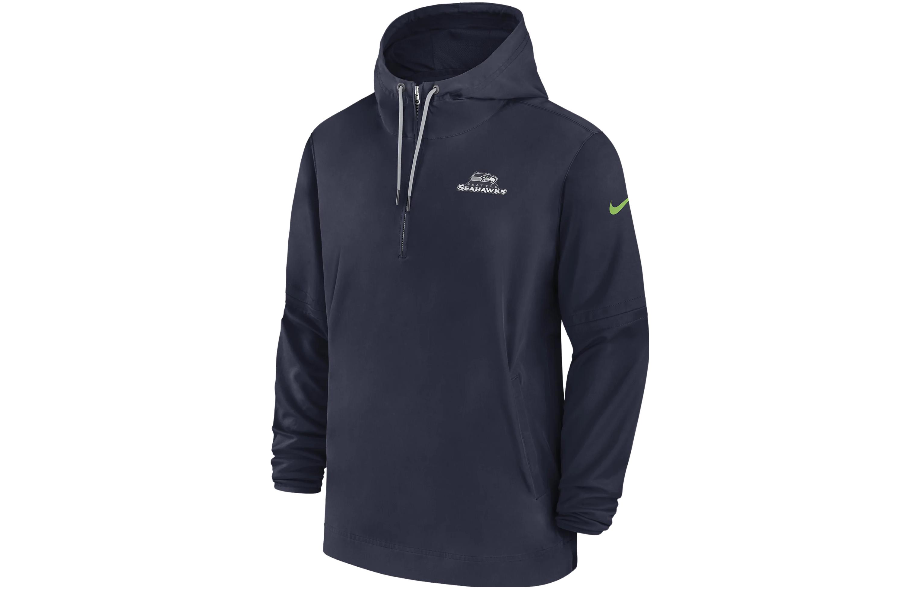 Nike Seattle Seahawks Sideline Logo Embroidered Hoodie Jacket Navy Blue () 00MI41S78-EU6