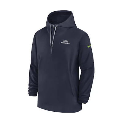 Nike Seattle Seahawks Sideline Logo Embroidered Hoodie Jacket Navy Blue () 00MI41S78-EU6