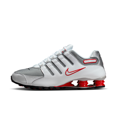Nike Shox NZ Sneakers White/Sport Red/Cool Gray/Metallic Silver 378341-104