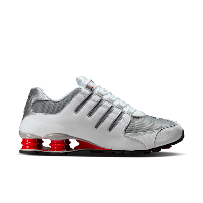 Lookbook Zapatillas Nike Shox NZ Blancas/Rojo Deportivo/Gris Frío/Plateado Metálico 378341-104