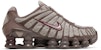 (W) Nike Shox TL 'Pumice Night Maroon' dalam Warna Kelabu dan Merah Maroon AR3566-200
