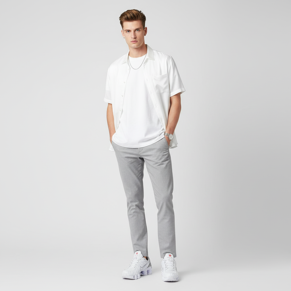 Lookbook Nike Shox TL 'Putih Perak Metalik' AV3595-100