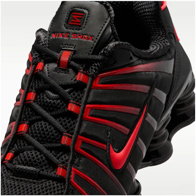 Nike Shox TL Noir Rouge Clair AV3595-016 Details for Nike Shox TL Noir Rouge Clair AV3595-016