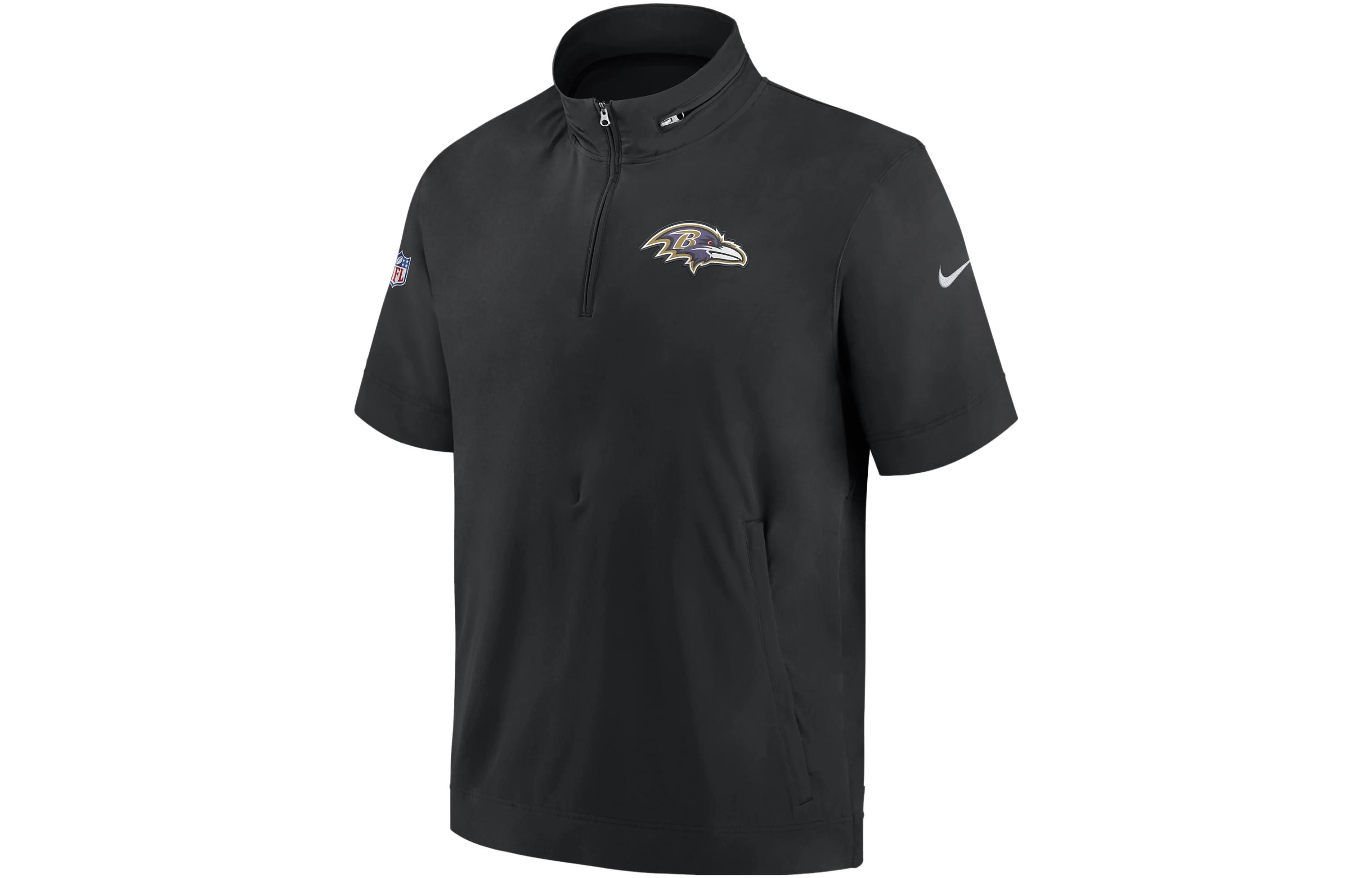Nike Sideline Coach NFL Baltimore Ravens Logo Animal Print Zip Jacket Black Men 00M400A8G-0BM