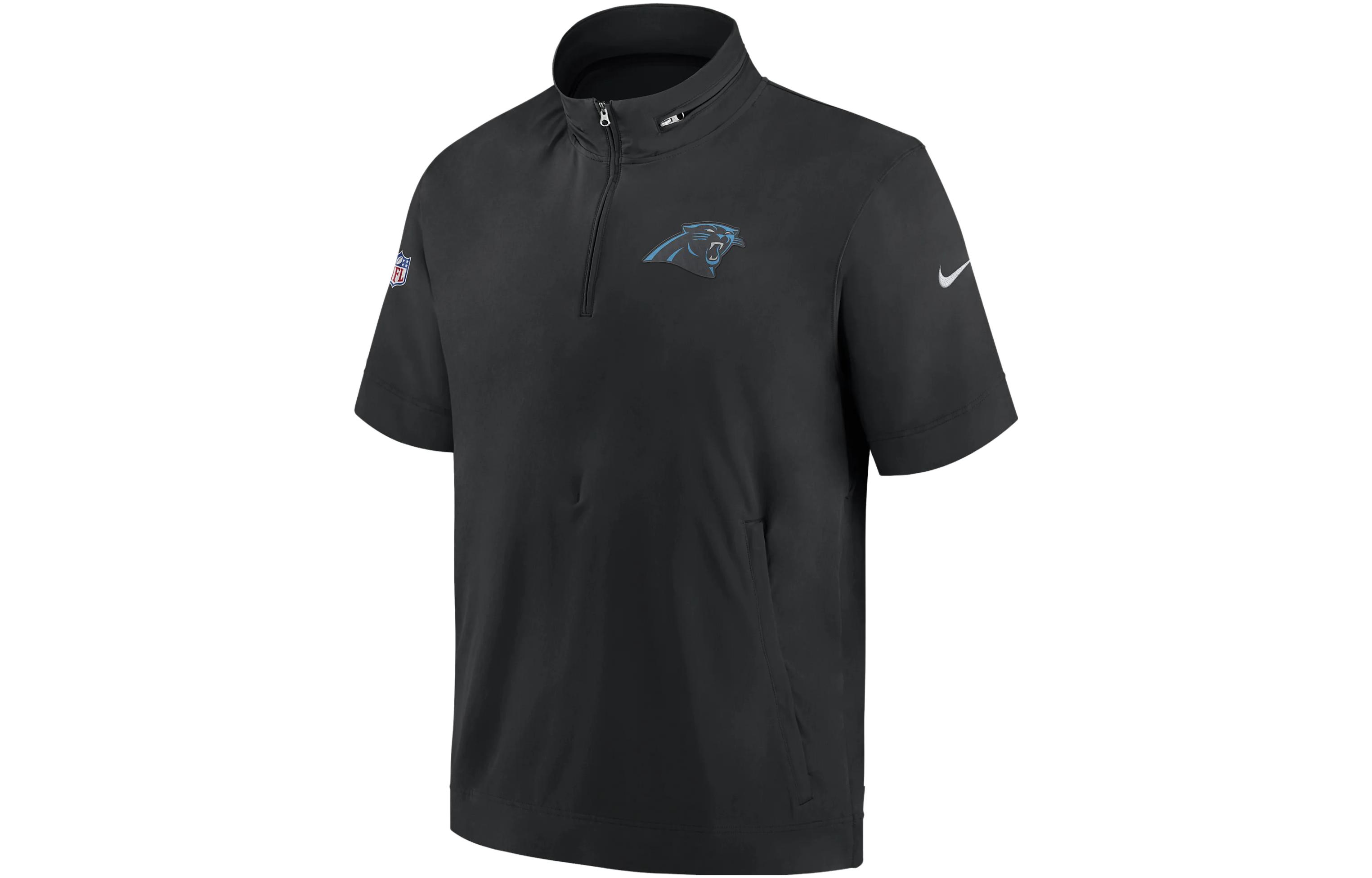 Nike Sideline Coach NFL Carolina Panthers Embroidered Print Black Jacket Men 00M400A9D-0BM