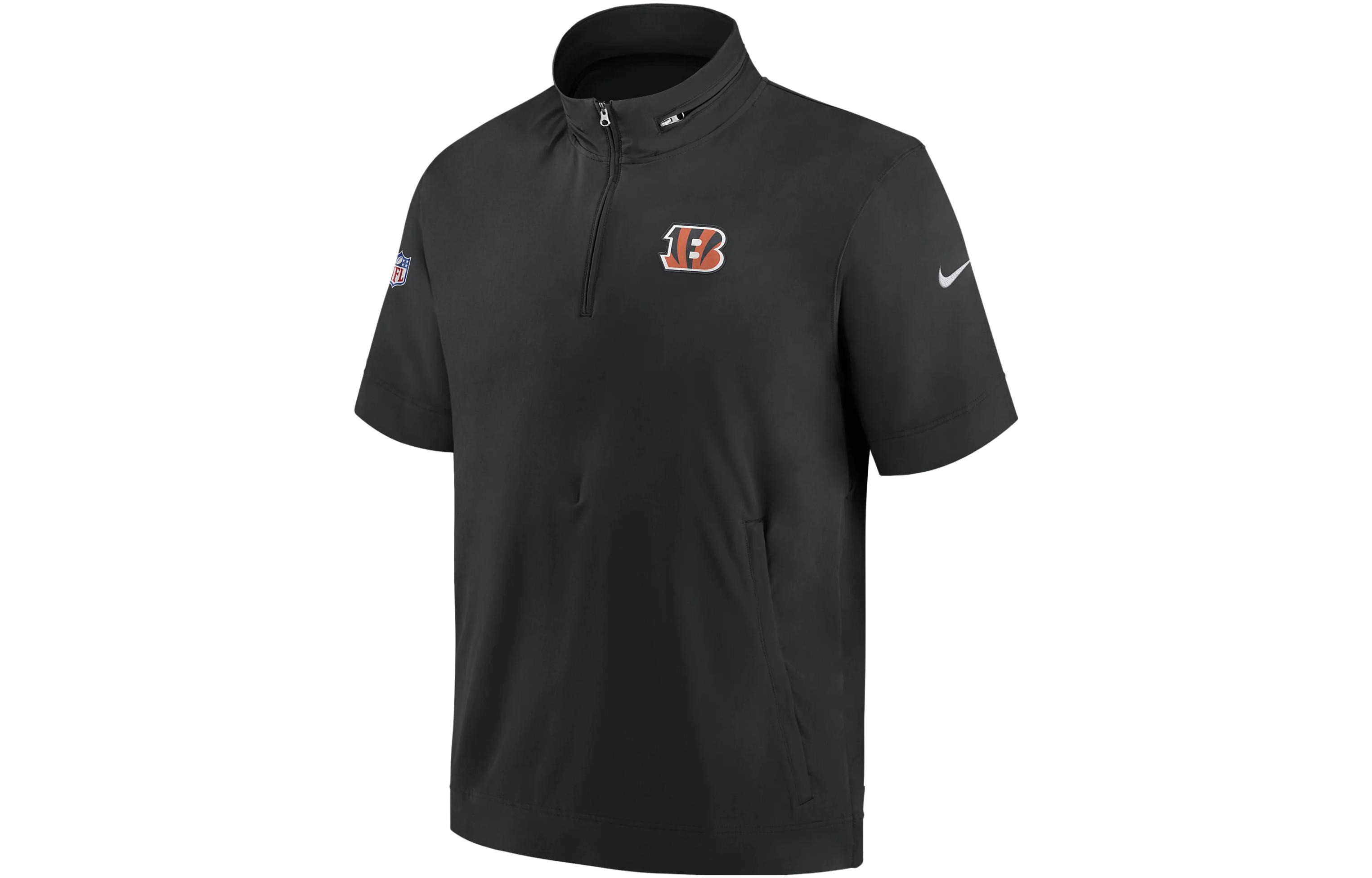Nike Sideline Coach NFL Cincinnati Bengals Logo Embroidered Zip Jacket Black 00M400A9A-0BM