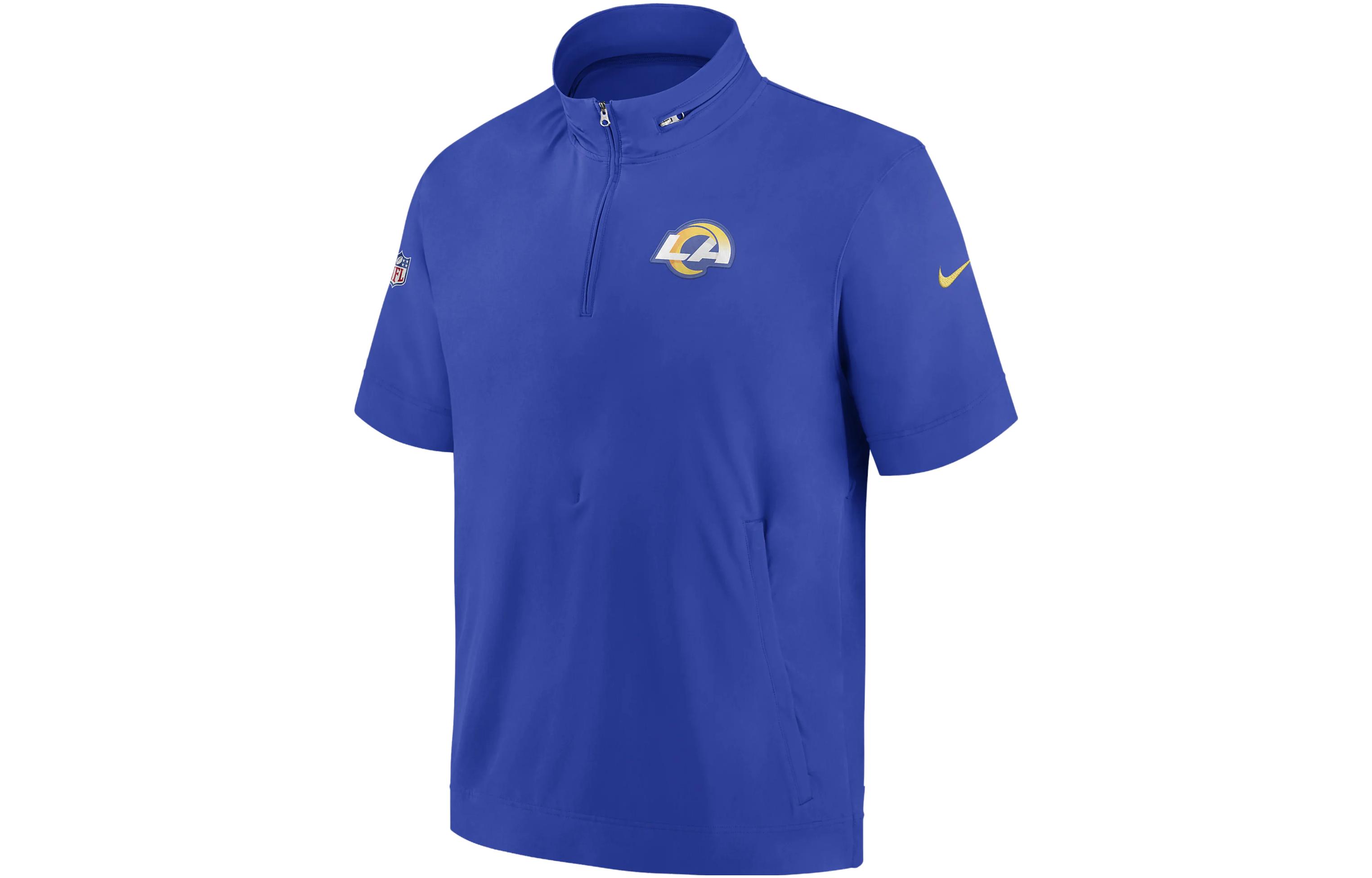 Nike Sideline Coach NFL Los Angeles Rams Logo Short-Sleeve Jacket Blue () 00M44NP95-0BM