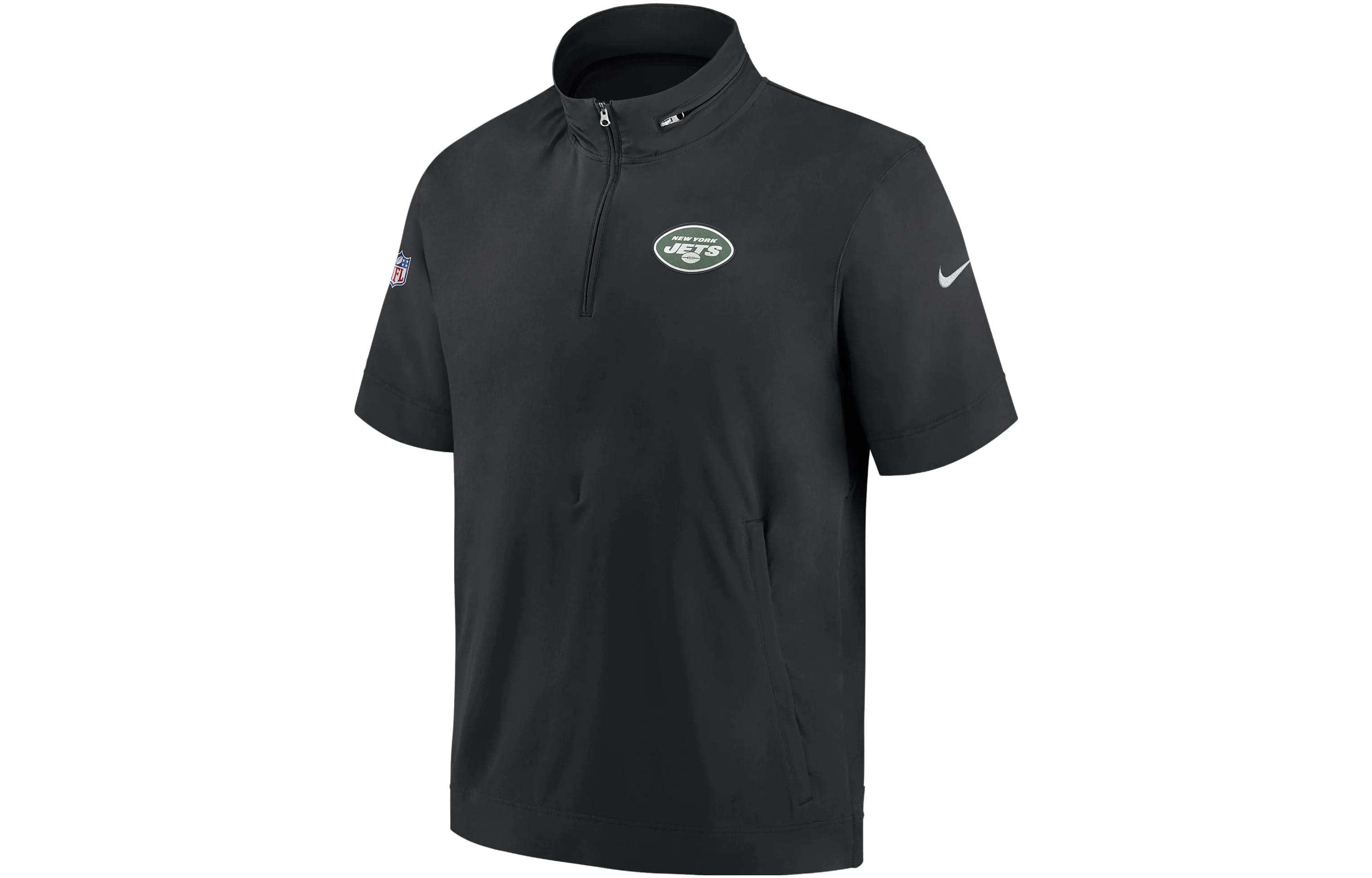 Nike Sideline Coach NFL New York Jets Embroidered Logo Zip Jacket Black Mens 00M400A9Z-0BM