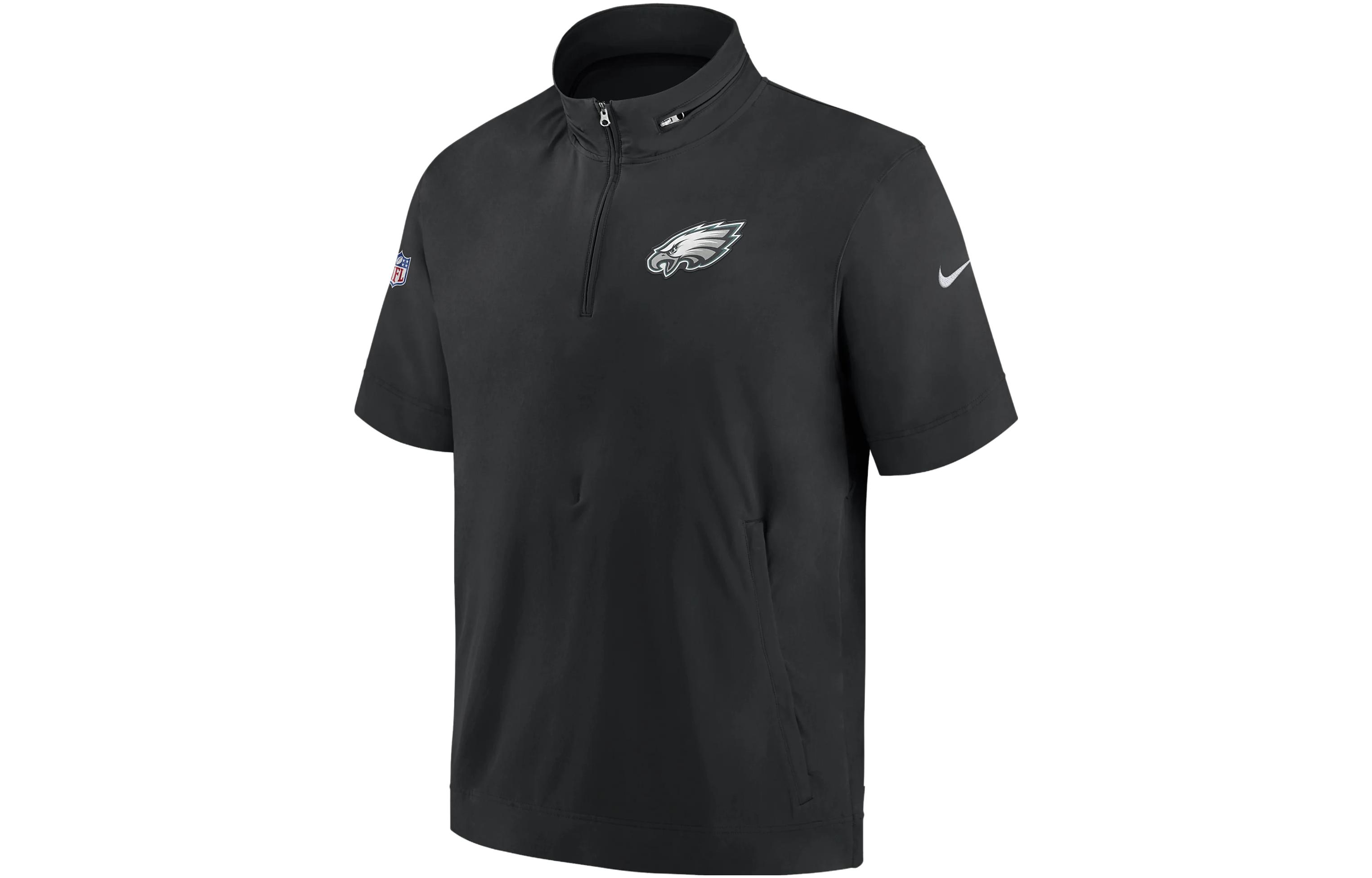 Nike Sideline Coach NFL Philadelphia Eagles Black Short Sleeve Jacket Mens 00M400A86-0BM
