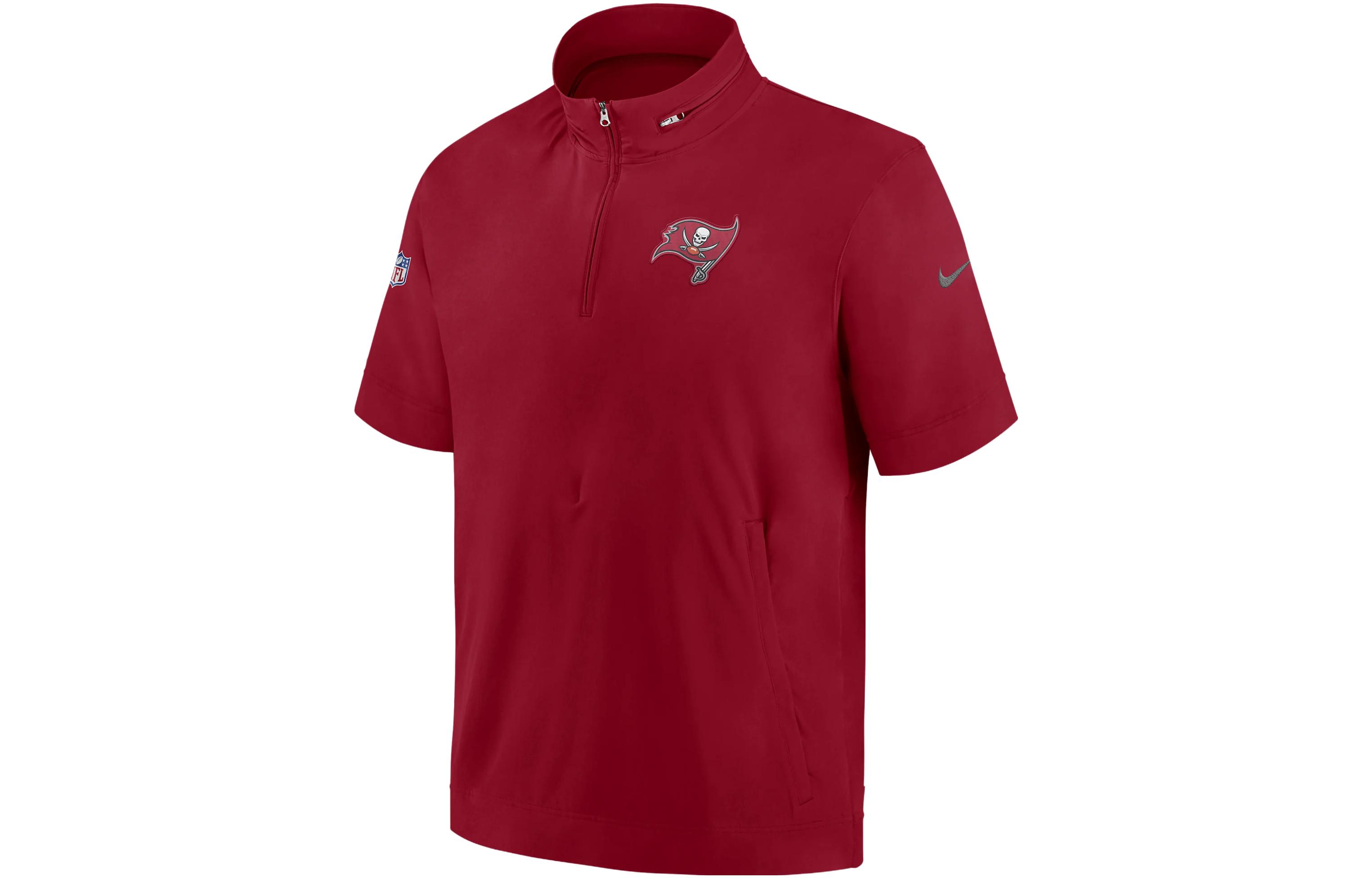 Nike Sideline Coach NFL Tampa Bay Buccaneers Skull Logo Red Zip Jacket Men 00M46DL8B-0BM