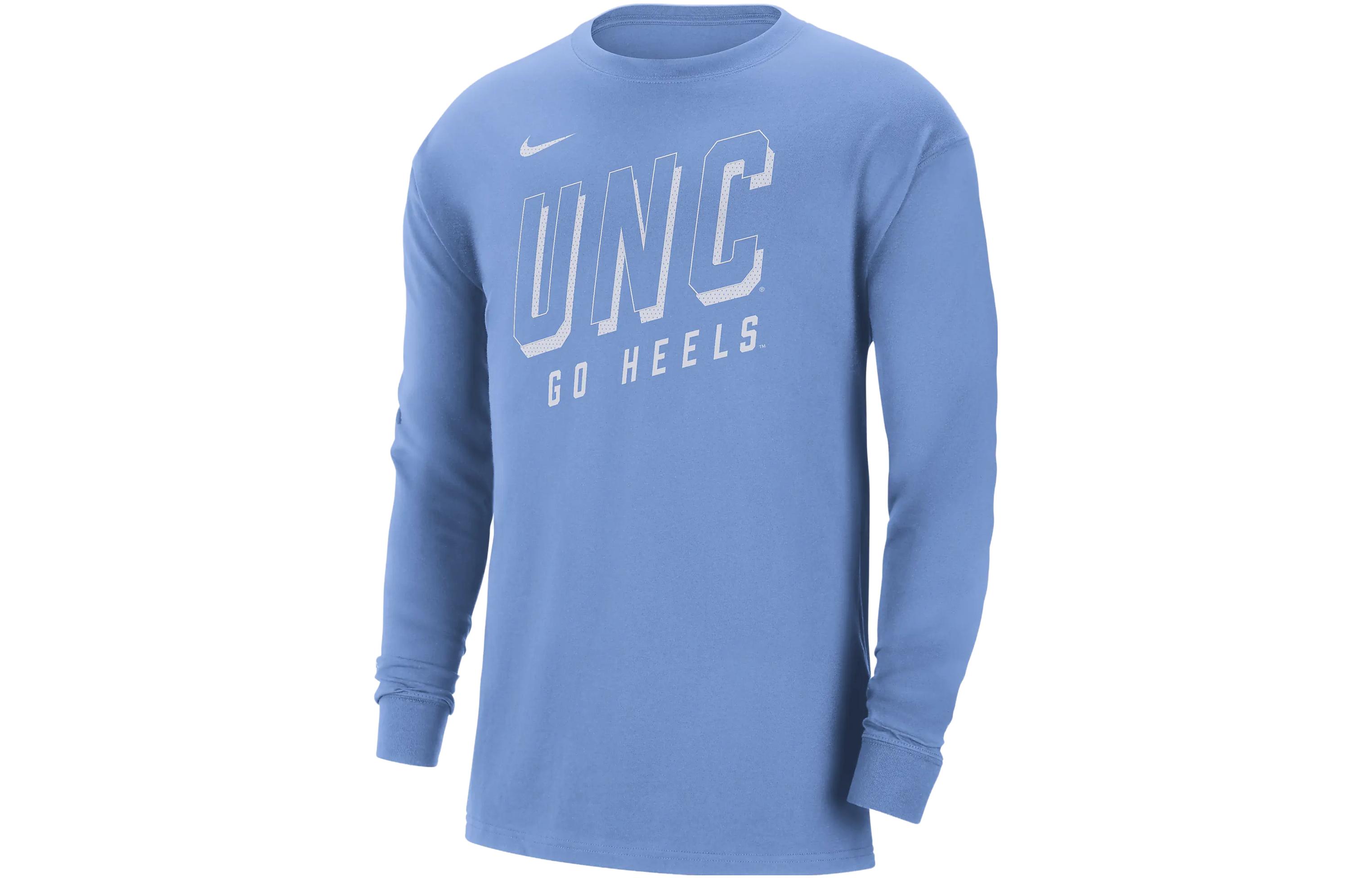 Nike Sky Blue Letter Print Crewneck Long-Sleeve Pullover Sweater FD4833-448