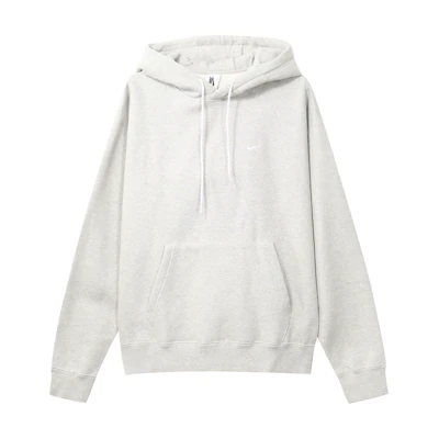 Nike Small Logo Embroidered Hoodie Men’s Grey White DA0316-050