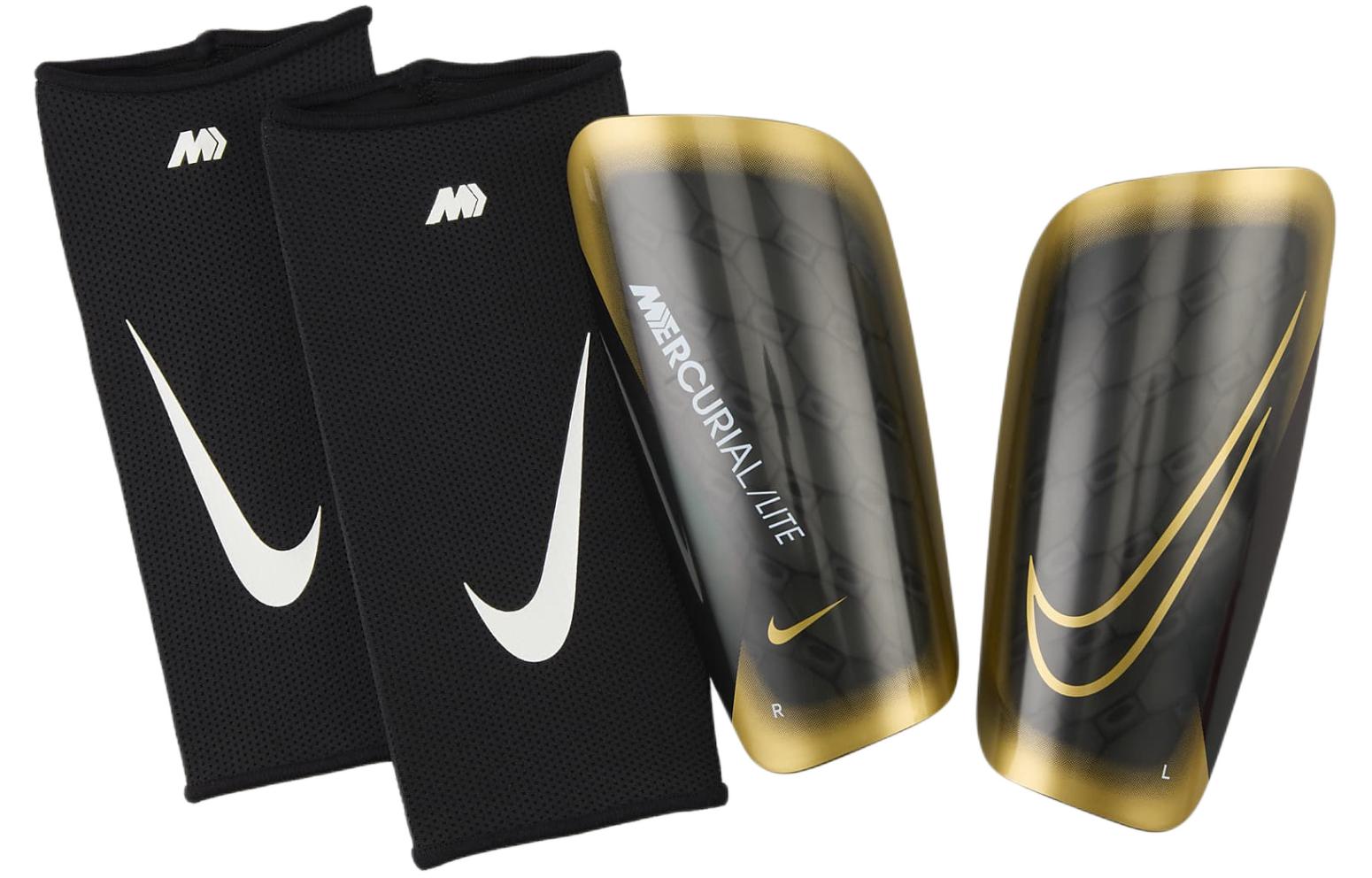 Nike Soft Durable Black/Gold Shin Guards Adult Soccer Protective Pads DN3611-013