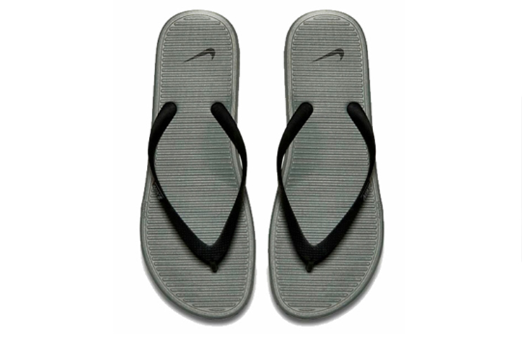 Lookbook 耐克Solarsoft Thong 2 黑色冷灰配色凉拖鞋 488160-090