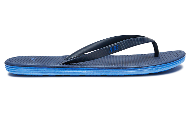 Order Nike Solarsoft Thong 2 Minimalistische Zwarte Blauwe Slippers ''Zwart Blauw'' 488160-444