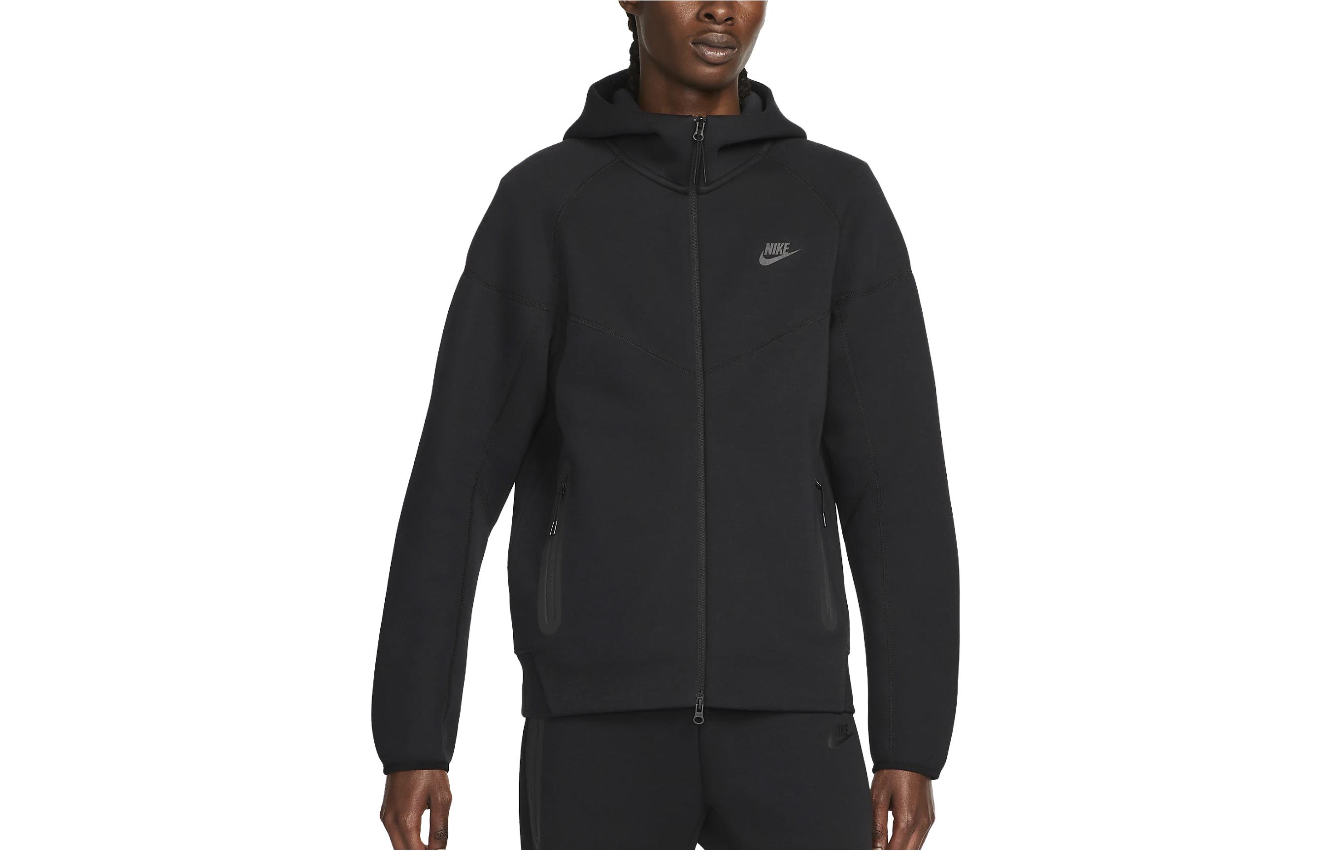 Nike Solid Black Logo Hoodie Jacket FB7921-010
