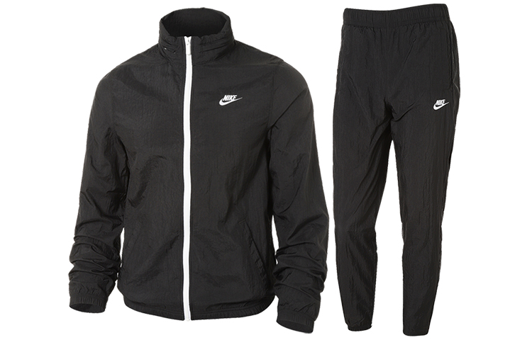 Nike Solid Color Casual Tracksuit Set - Black DM6848-010