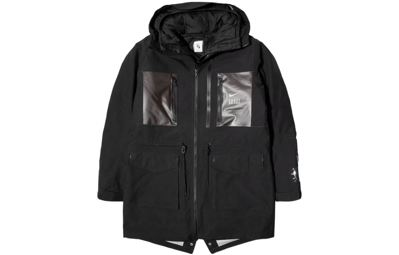 Nike Solid Color Hooded Zipper Fishtail Jacket - Black CD7522-010