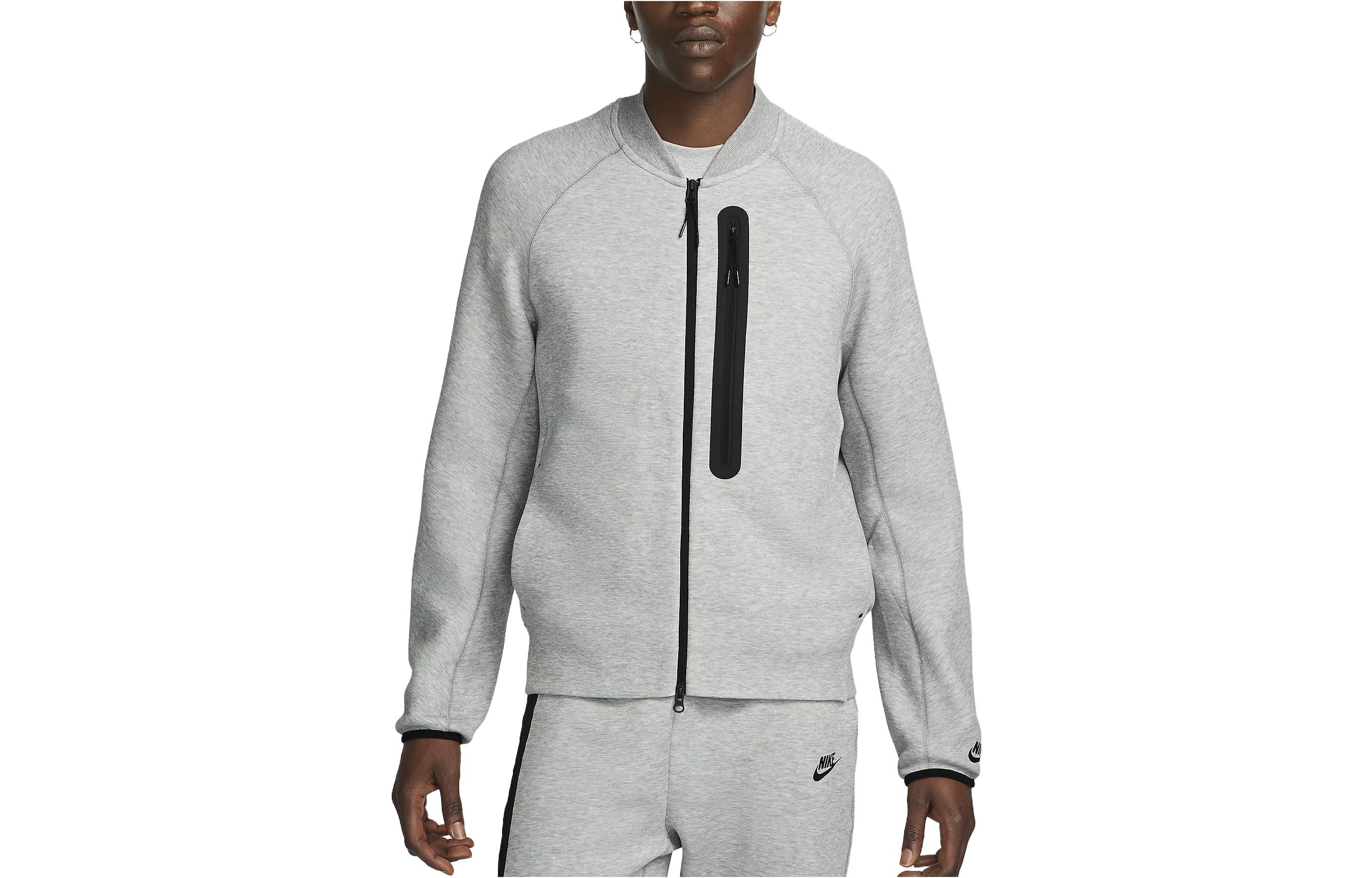 Order Nike Solid Color Jacket with Ribbed Hem Grey FB8008-063